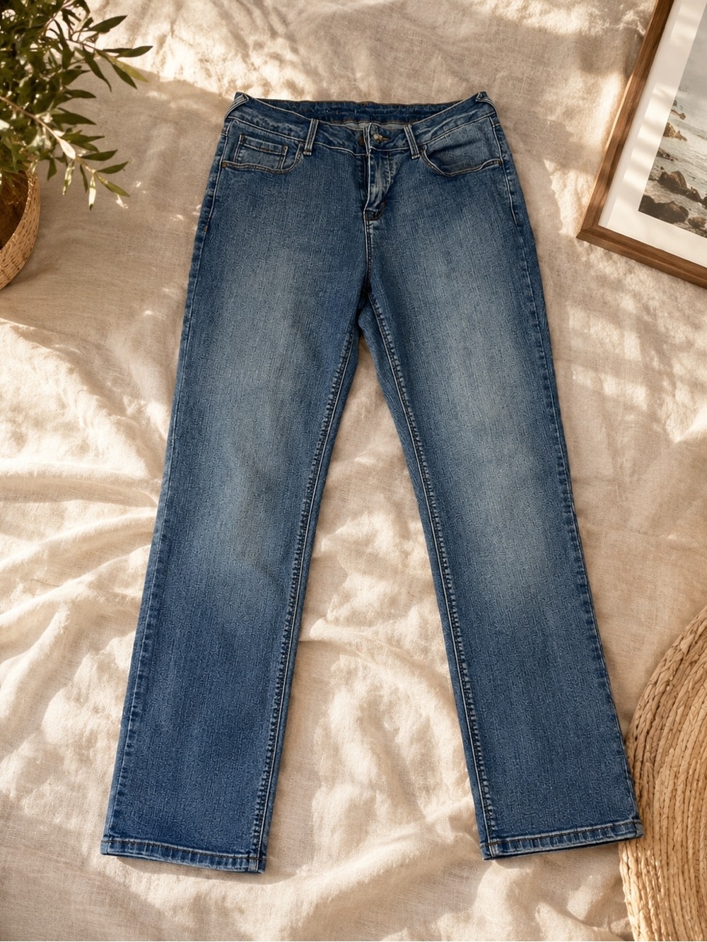 Natural Reflections Mid Blue Straight Leg Jeans